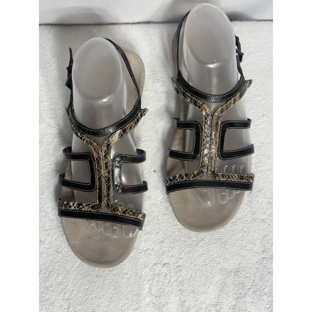 Etienne Aigner Brown/Tan Leather Strappy Sandals Size 8 1/2M